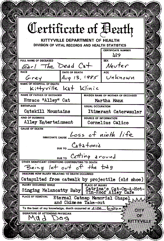 Certificate of Death